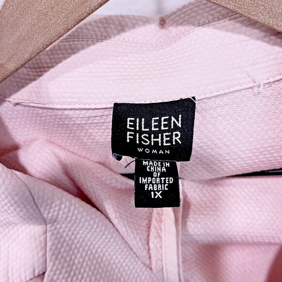 Eileen Fisher Unstructured Lightweight Blazer Pink Stretch Cotton Womens Plus 1X - Picture 6 of 7